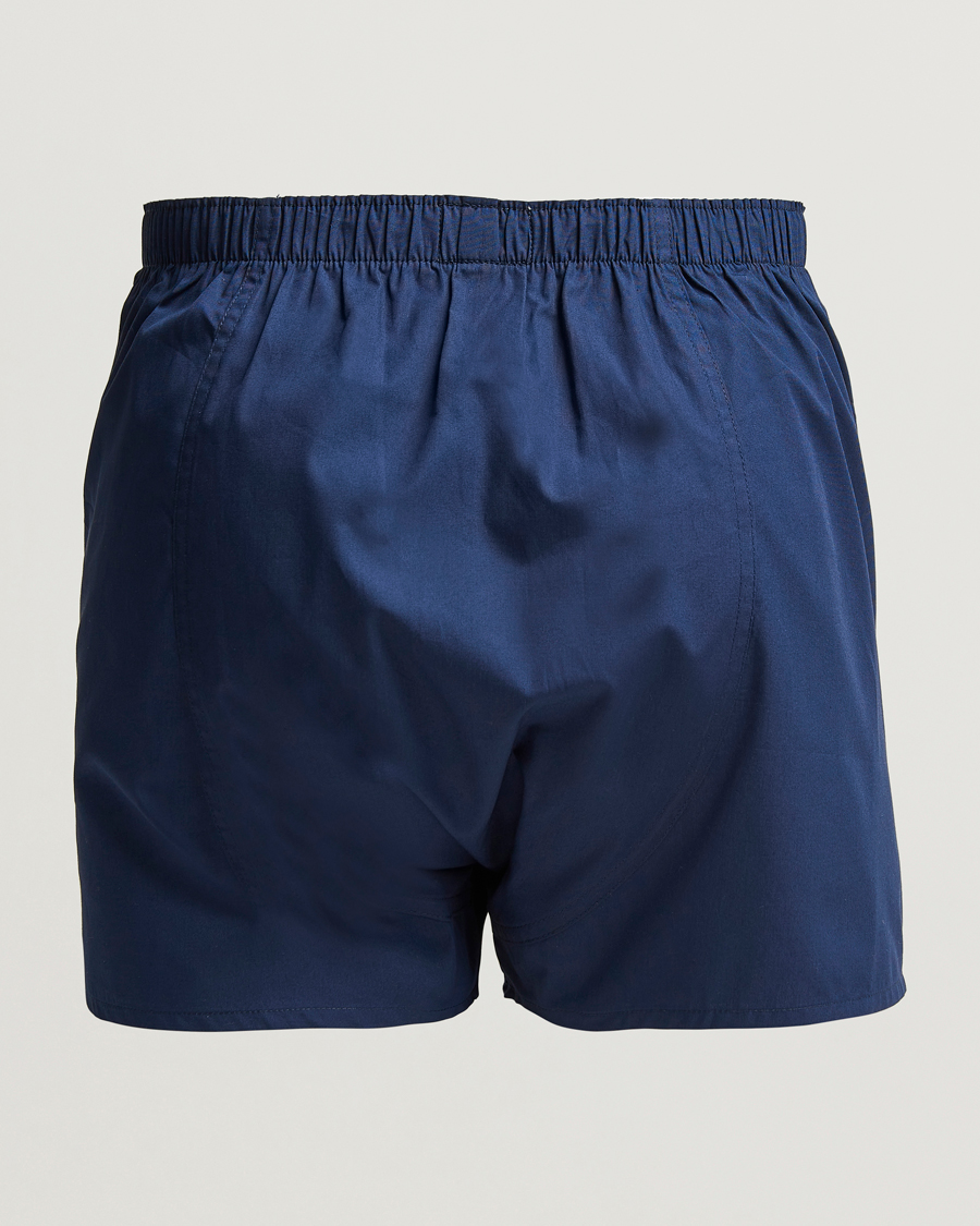 Uomini |  | Sunspel | Classic Woven Cotton Boxer Shorts Navy