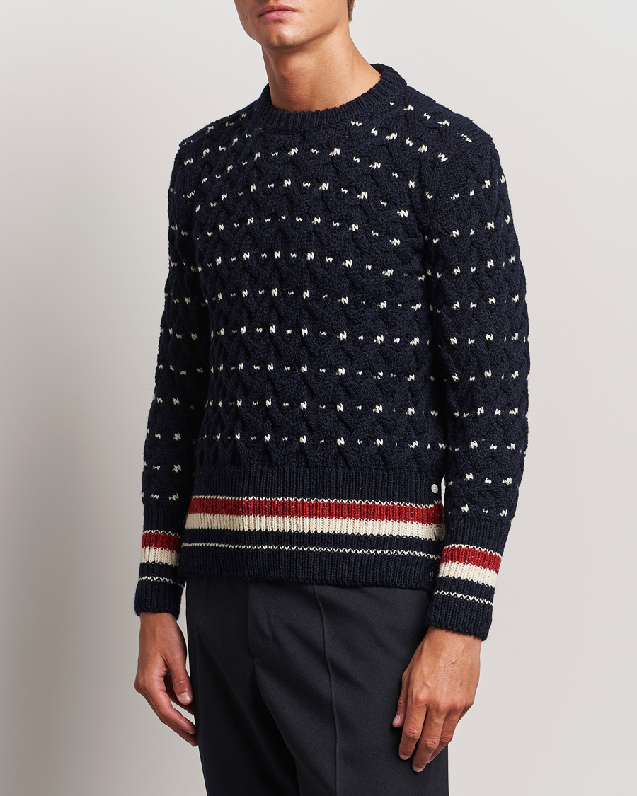 Uomini | Abbigliamento | Thom Browne | Donegal Cable Sweater Navy