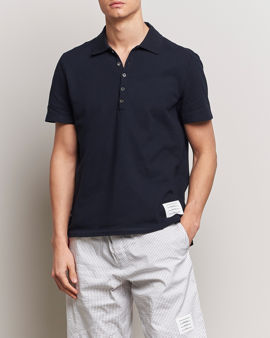 Uomini | Polo | Thom Browne | Relaxed Fit Short Sleeve Polo Navy