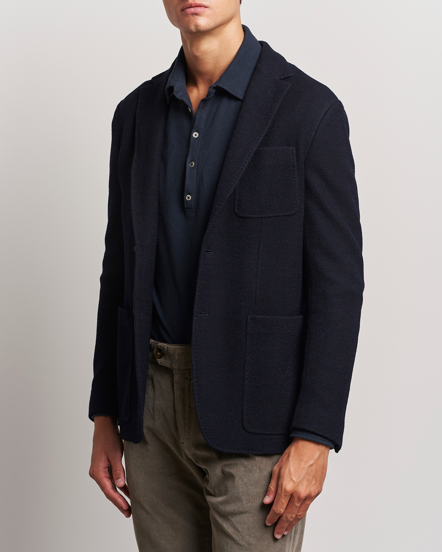 Uomini | Canali | Canali | Structured Wool Jersey Blazer Navy