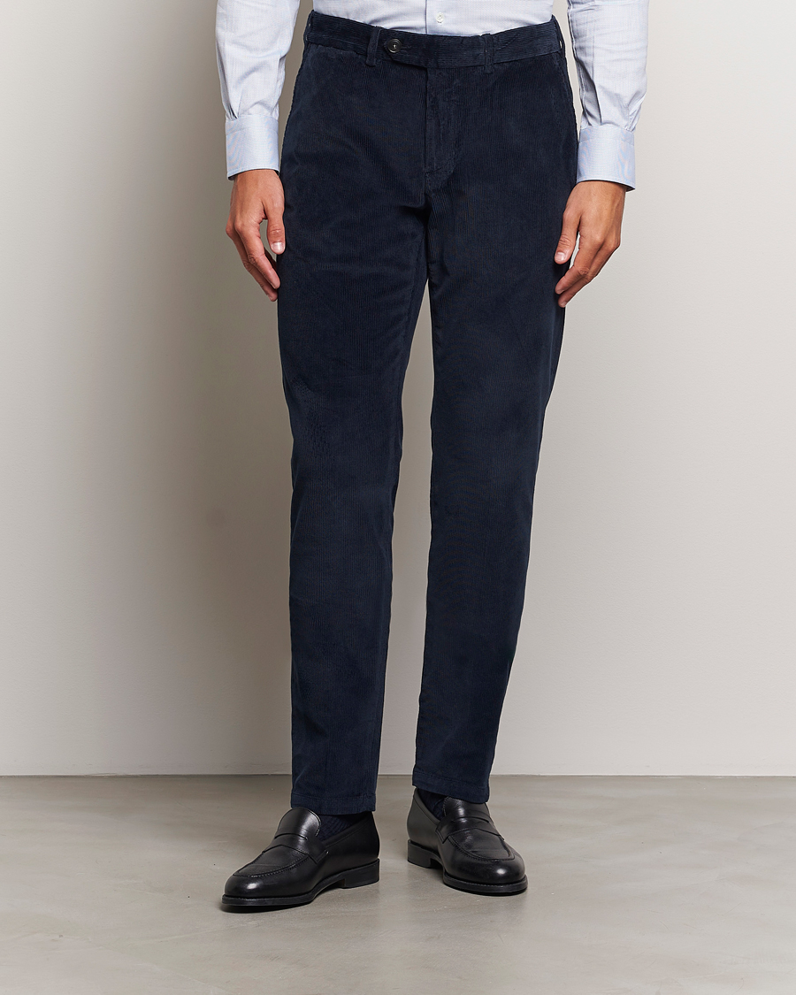 Uomini | Canali | Canali | Slim Fit Corduroy Trousers Navy