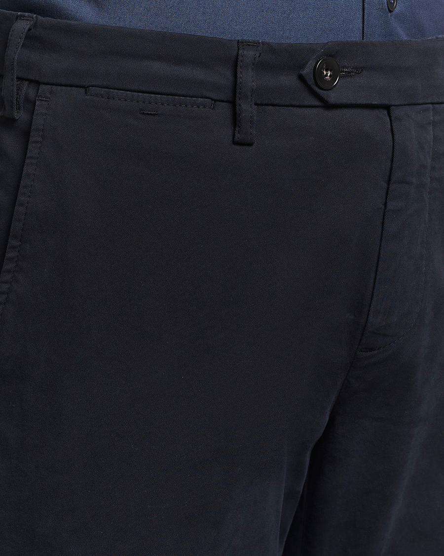 Uomini | Pantaloni | Canali | Cotton Stretch Trousers Navy