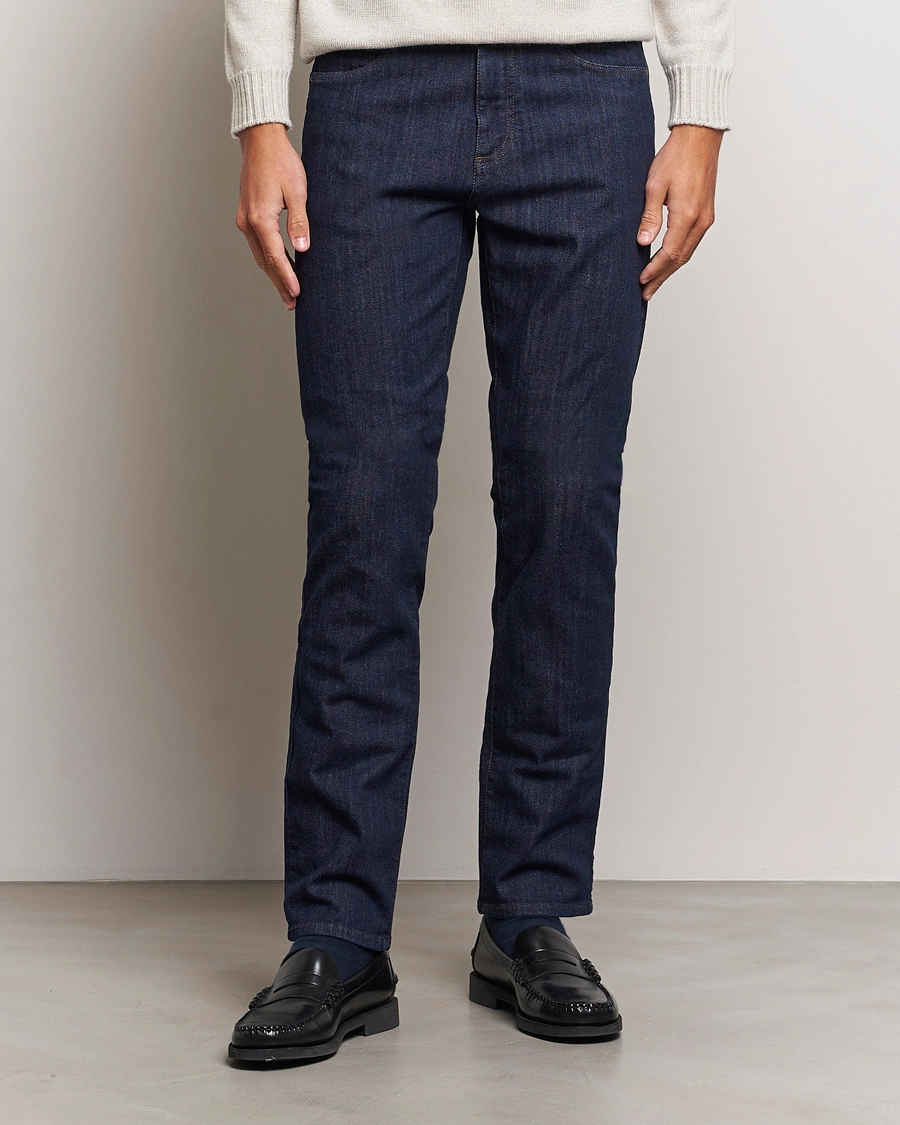 Uomini | Slim fit | Canali | Slim Fit Stretch Denim Dark Rinse