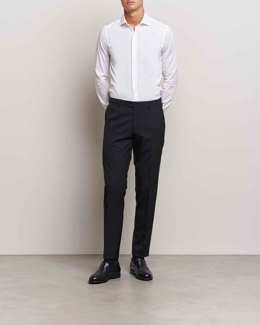 Uomini | Camicie business | Canali | Slim Fit Cotton/Stretch Shirt White