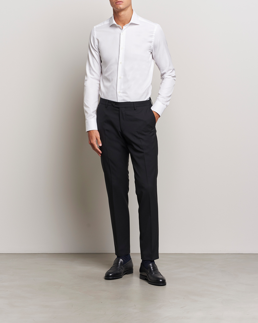 Uomini | Camicie | Canali | Slim Fit Cotton Shirt White