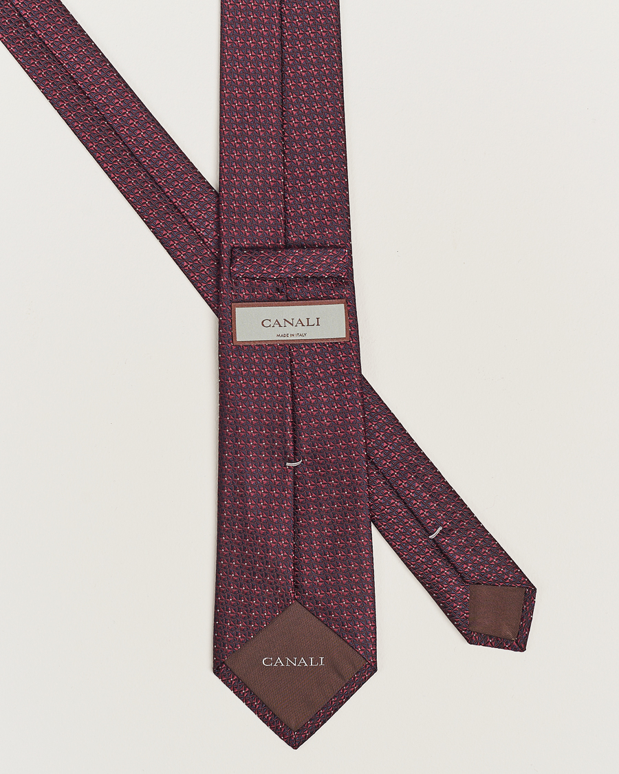 Uomini | Cravatte | Canali | Jacquard Silk Tie Burgundy