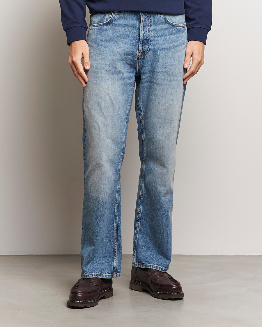 Uomini | GANT | GANT 240 Mulberry Street | Bootcut Jeans Mid Blue Vintage