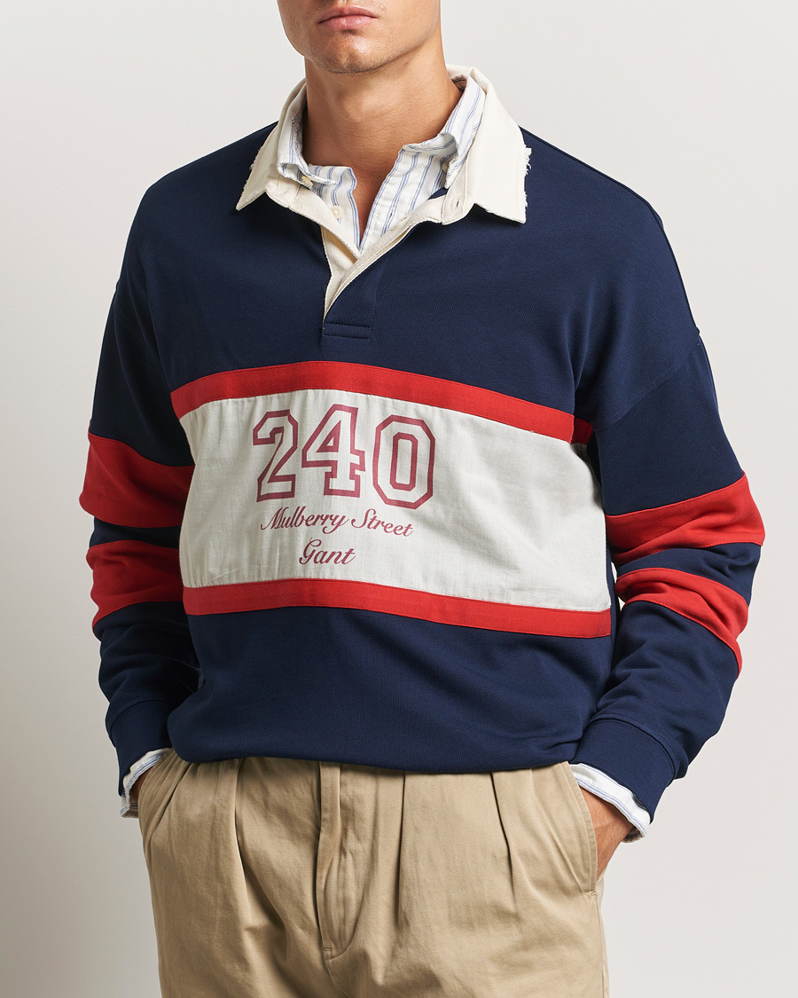 Uomini | Camicie da rugby | GANT 240 Mulberry Street | Vintage Washed Heavy Rugger Classic Blue