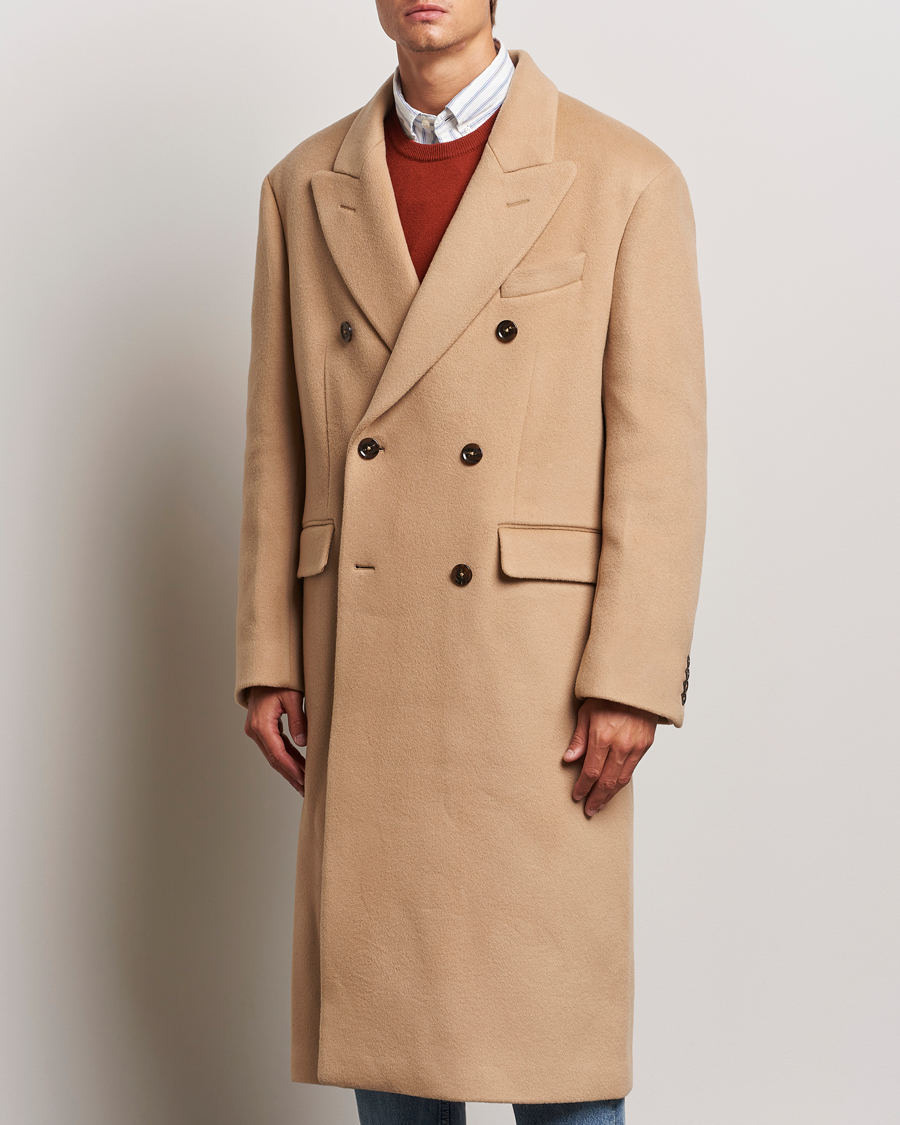 Uomini | Giacche primaverili | GANT 240 Mulberry Street | Double Breasted Wool Coat Mustard Beige