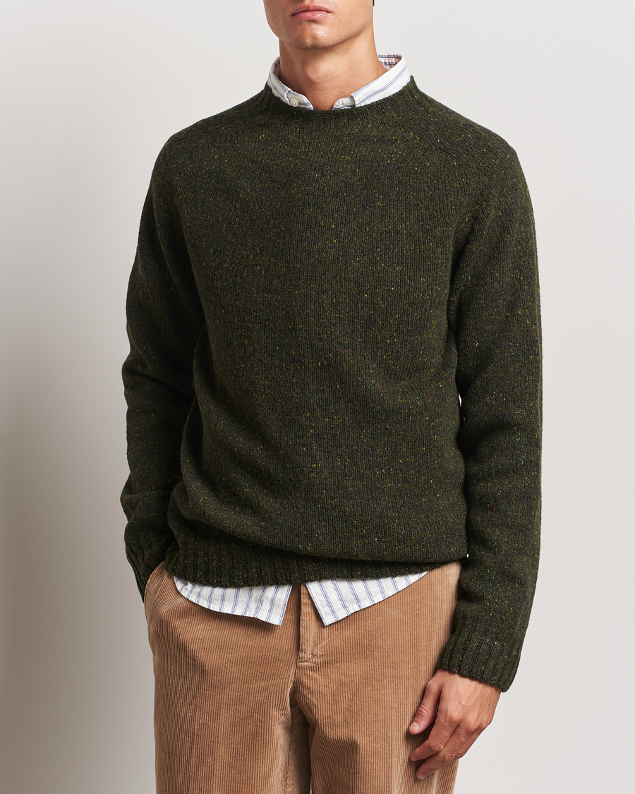 Uomini | Maglieria | Harley Of Scotland | Donegal Wool Crewneck Harris Green