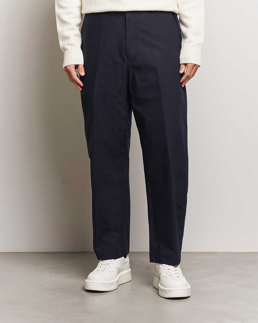 Uomini | Pantaloni | Jil Sander | Water Repellent Cotton Drawstring Pants Navy