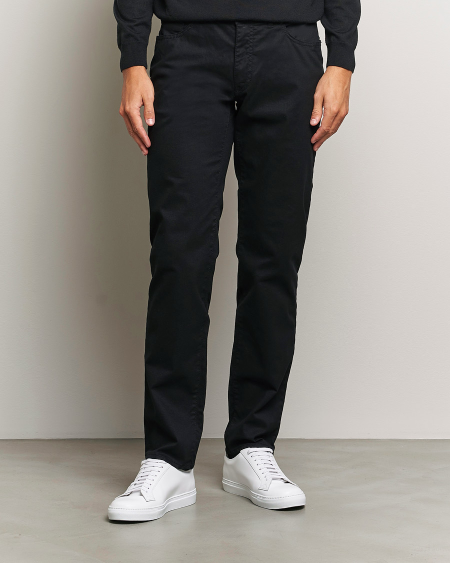 Uomini |  | Brax | Cadiz Cotton Satin 5-Pocket Pants Perma Black