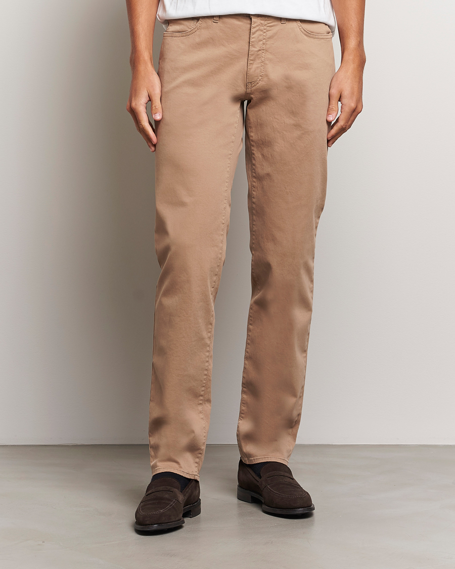 Uomini | Pantaloni | Brax | Cadiz Cotton Satin 5-Pocket Pants Beige