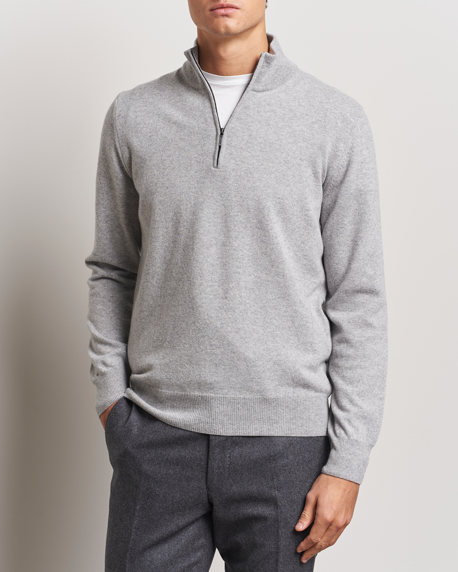 Uomini |  | Morgano | Wool/Cashmere Half-Zip Mid Grey