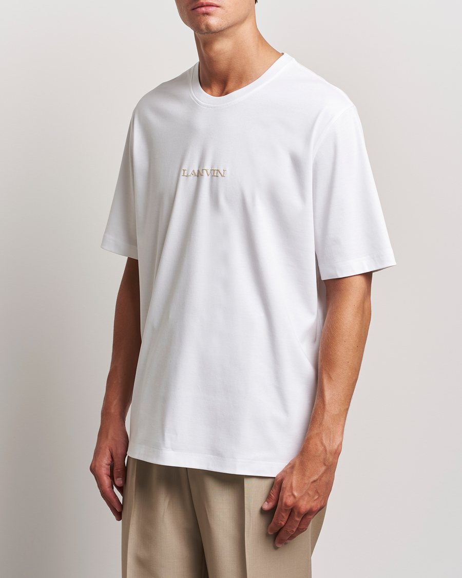 Uomini | Magliette bianche | Lanvin | Embroidered Logo T-Shirt White