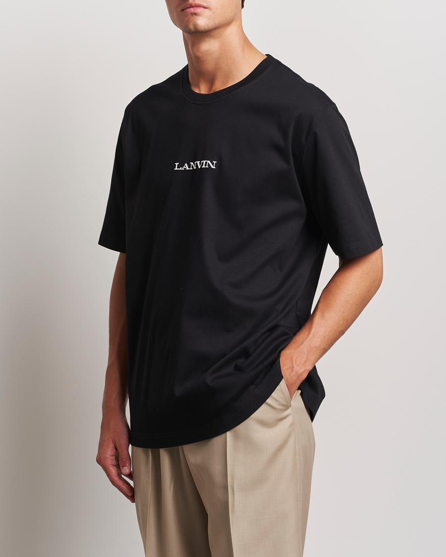 Uomini | T-Shirts | Lanvin | Embroidered Logo T-Shirt Black