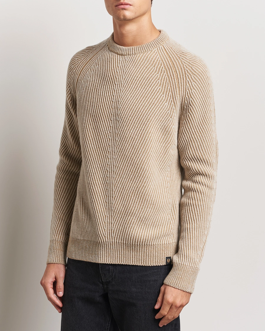 Uomini |  | Belstaff | Centenary Wool Rib Jumper Chalk