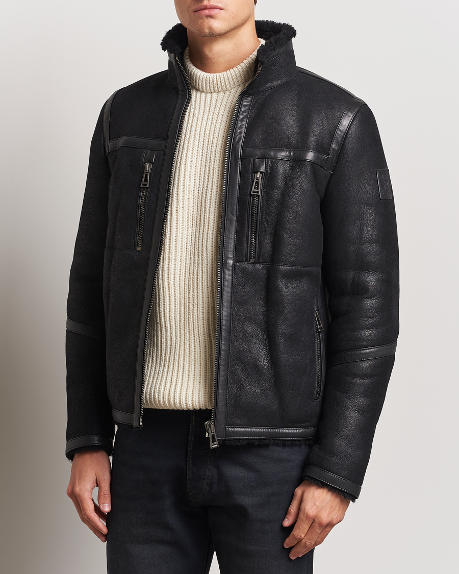 Uomini |  | Belstaff | Tundra Sherling Leather Jacket Black