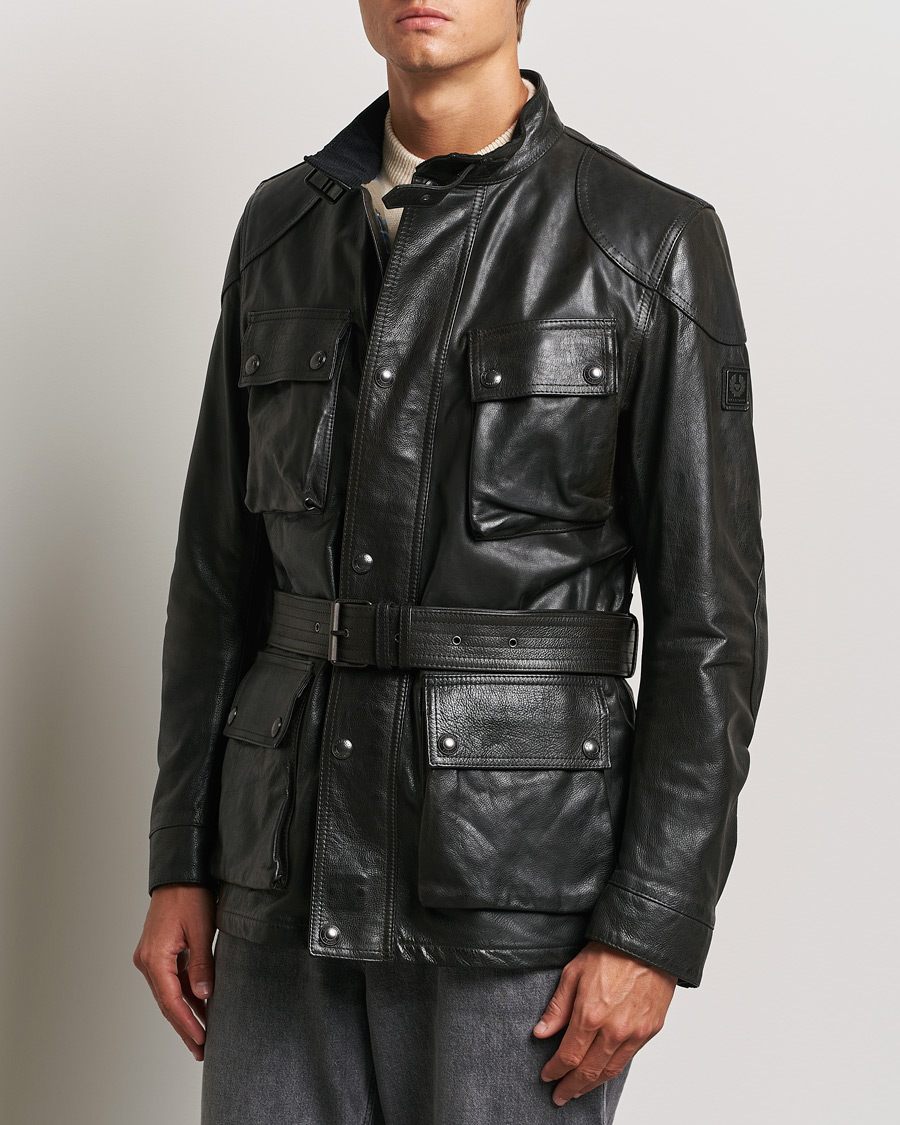 Uomini | Best of British | Belstaff | Trailmaster Panther Leather Jacket Black