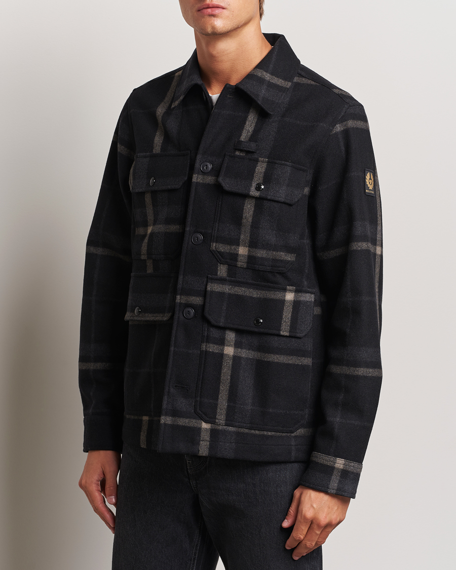 Uomini | Giacche primaverili | Belstaff | Forge Checked Wool Jacket Charcoal