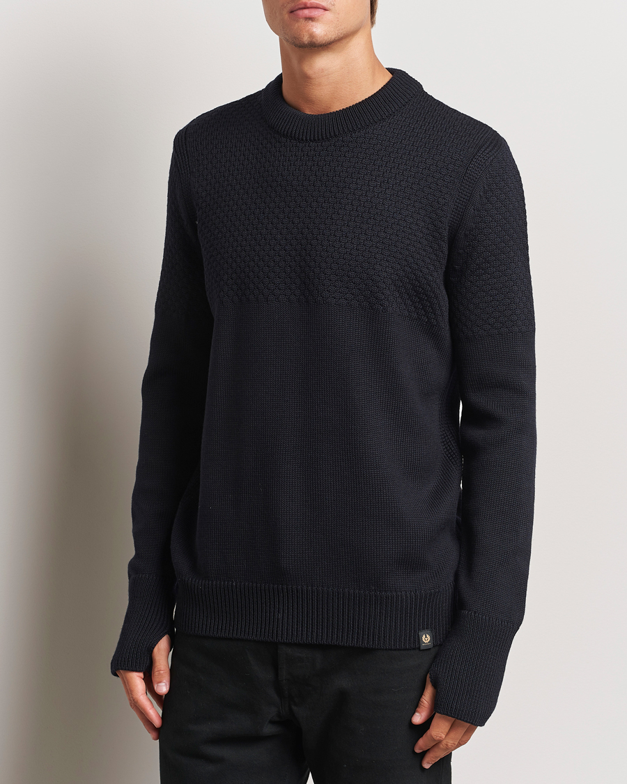 Uomini |  | Belstaff | Sternway Knitted Crewneck Dark Ink