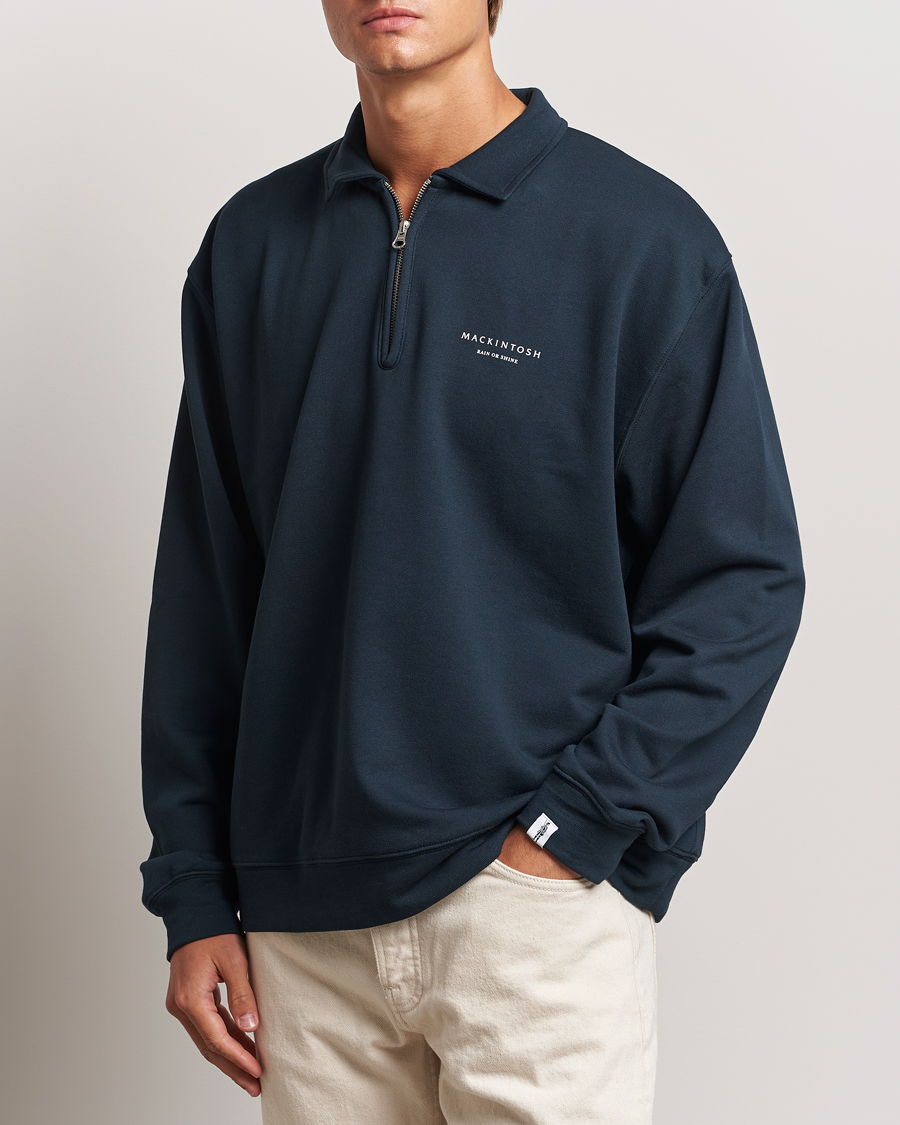 Uomini |  | Mackintosh | Rain Shine Zip Sweatshirt Navy