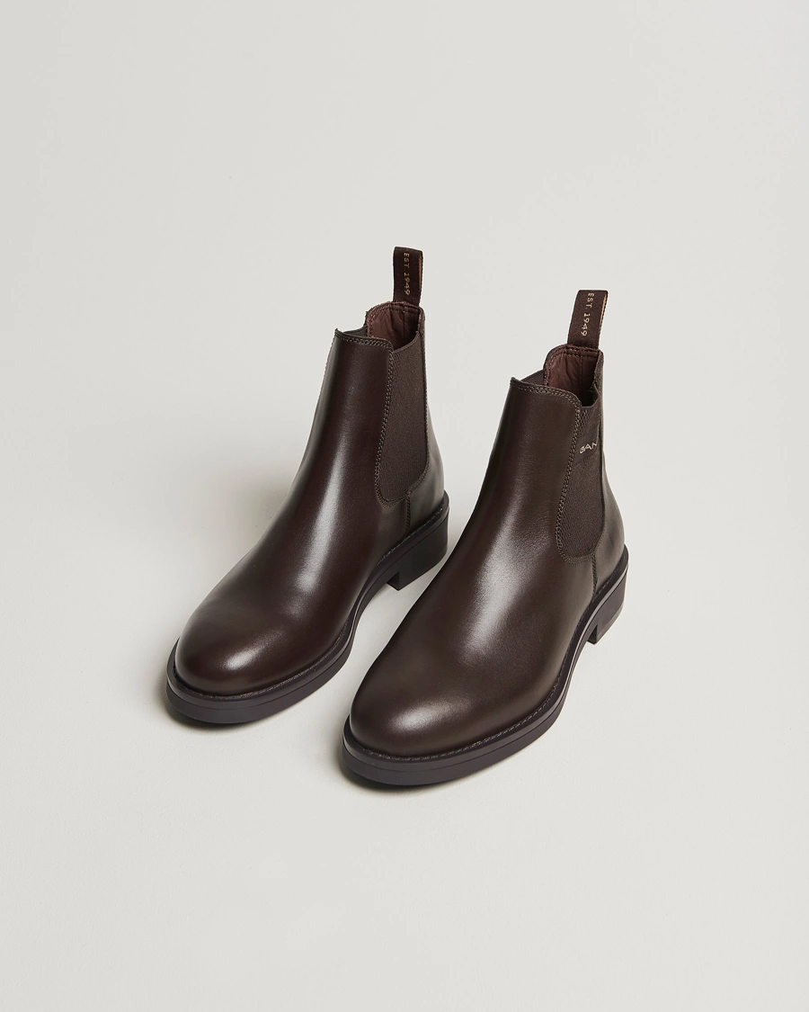 Uomini | GANT | GANT | Prepdale Leather Chelsea Boot Dark Brown