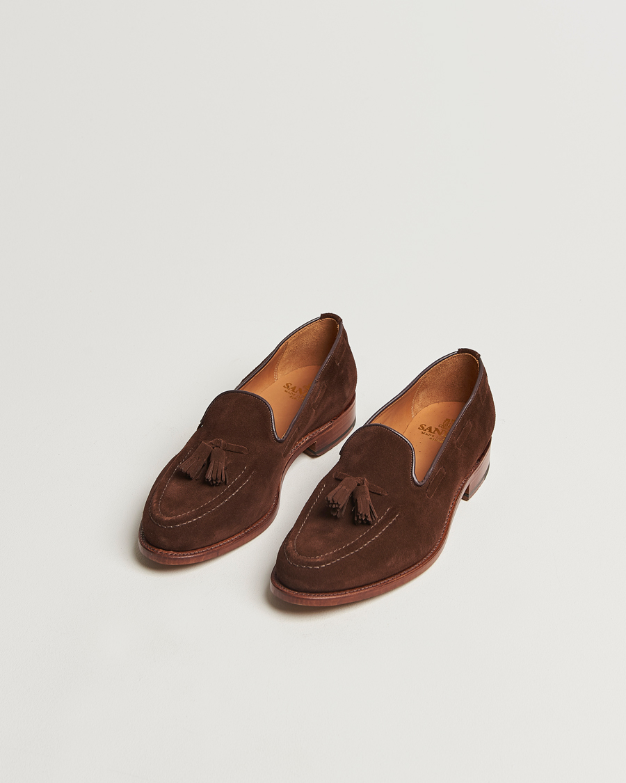 Uomini | Mocassini | Sanders | Finschley Suede Tassel Loafer Polo Snuff