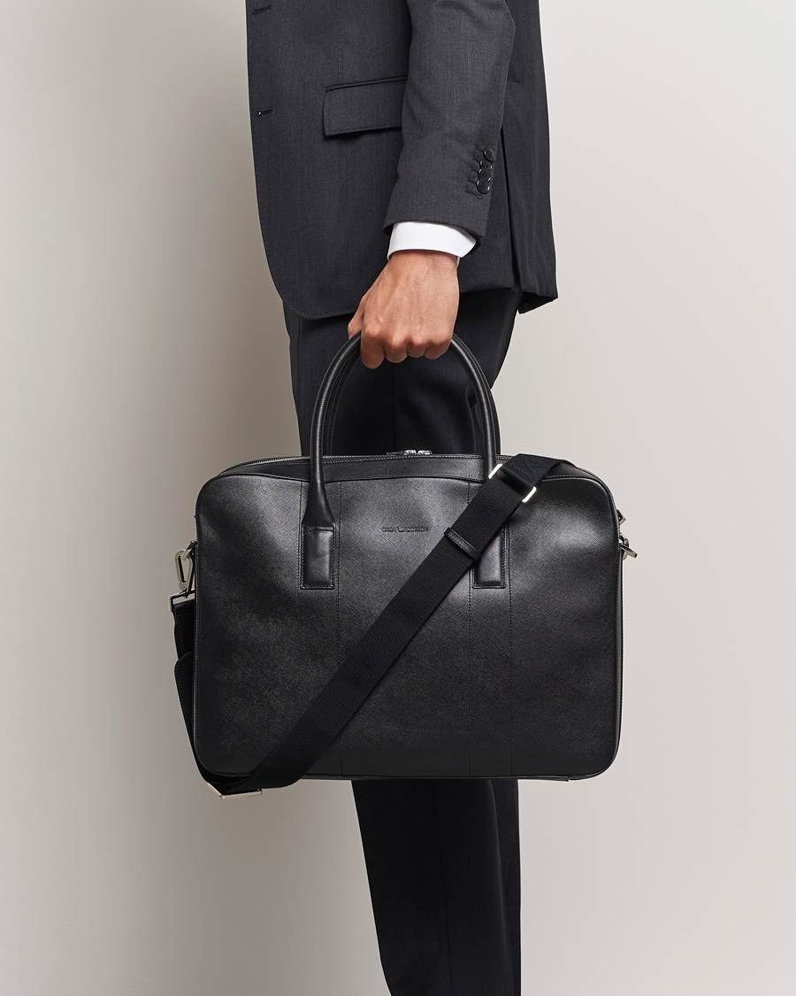 Uomini |  | Oscar Jacobson | Leather Briefcase Black