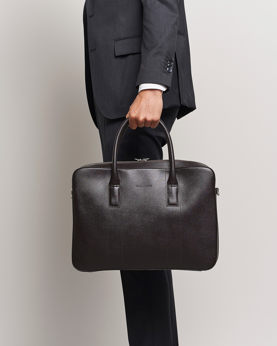 Uomini |  | Oscar Jacobson | Leather Briefcase Forastero Brown