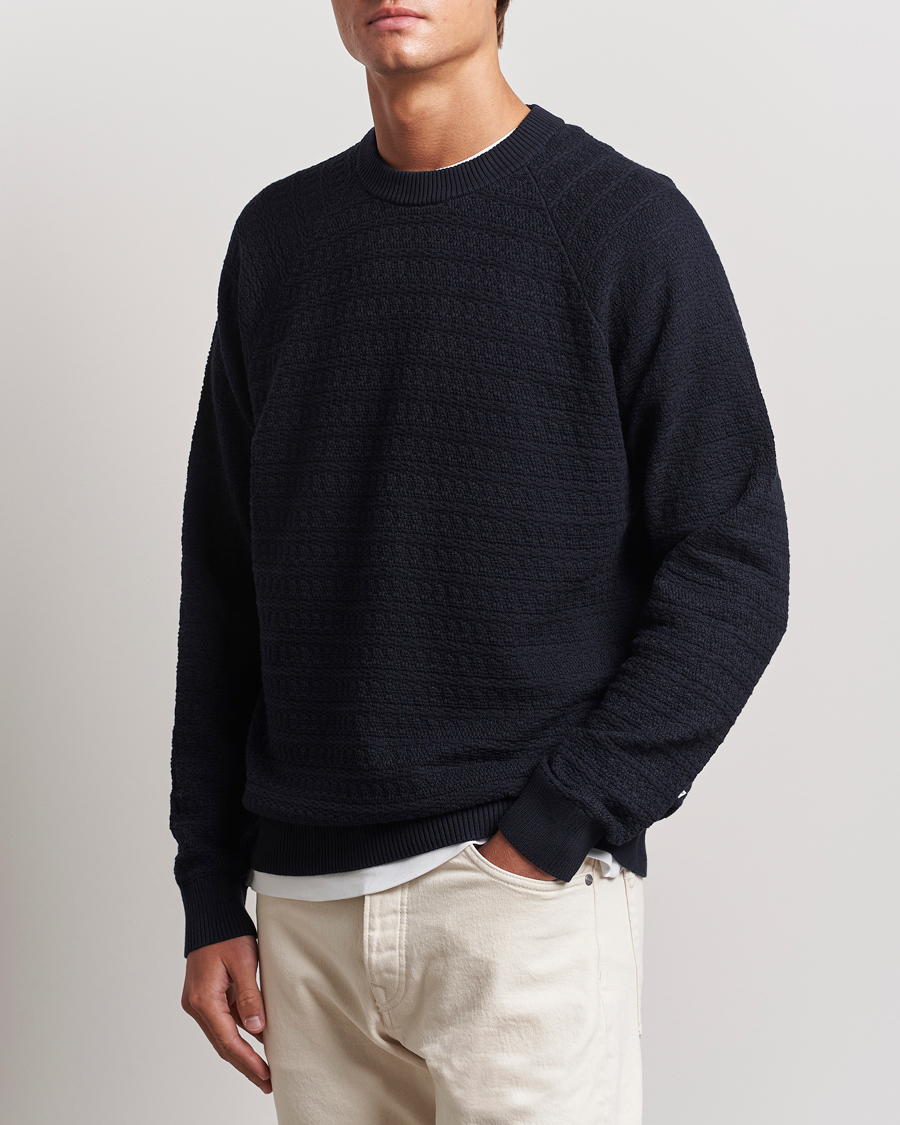 Uomini |  | NN07 | Collin Structured Knitted Sweater Navy Blue