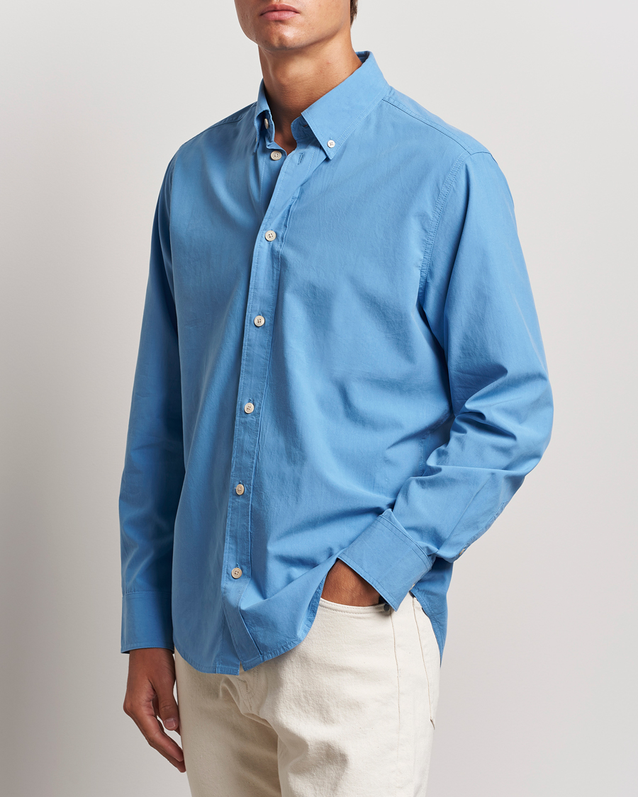 Uomini | Camicie | NN07 | Colby Lyocell/Cotton Button Down Shirt Blue Jasper