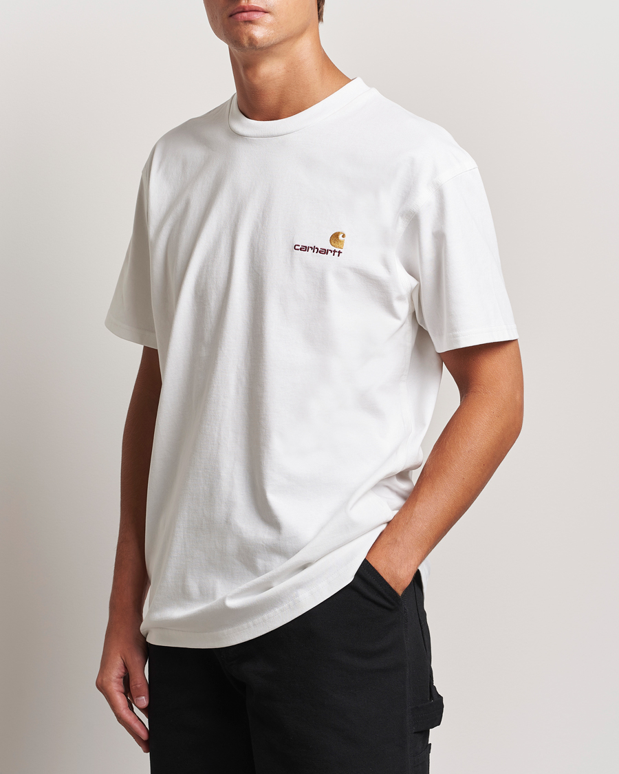 Uomini |  | Carhartt WIP | American Script Short Sleeve T-Shirt White