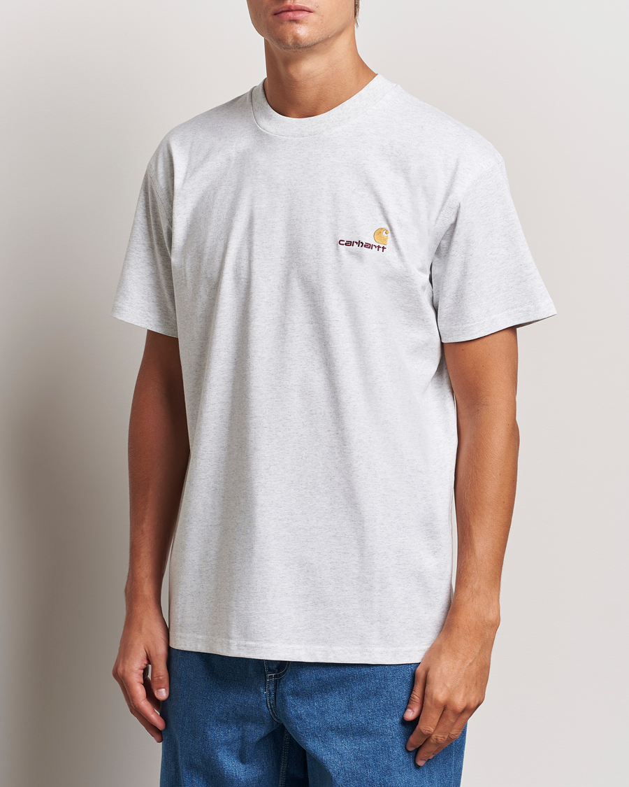 Uomini |  | Carhartt WIP | American Script Short Sleeve T-Shirt Ash Heather