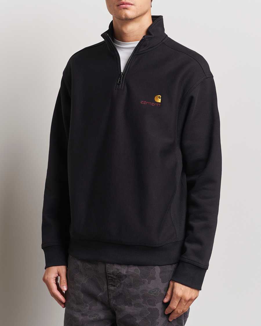 Uomini |  | Carhartt WIP | American Script Half Zip Sweatshirt Black