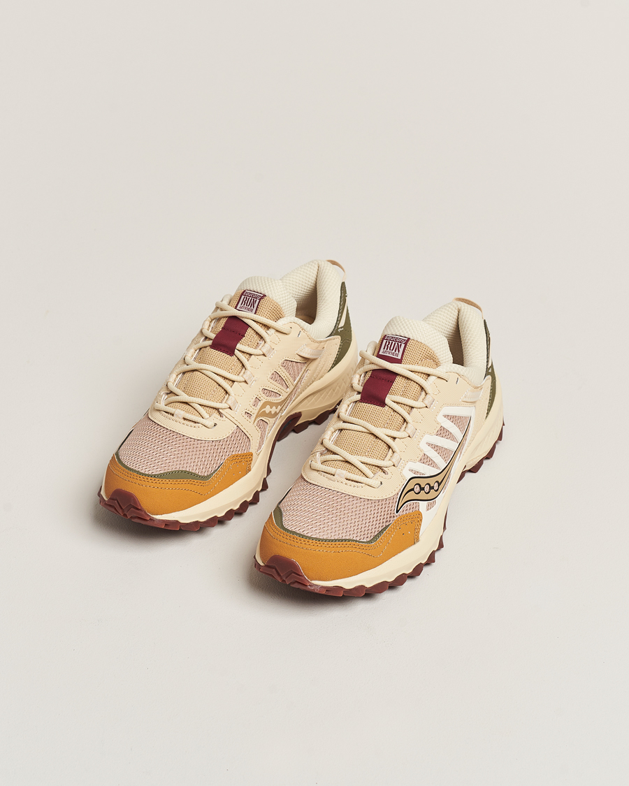 Uomini | Saucony | Saucony | Grid Peak Trail Sneaker Tan/Chino Green