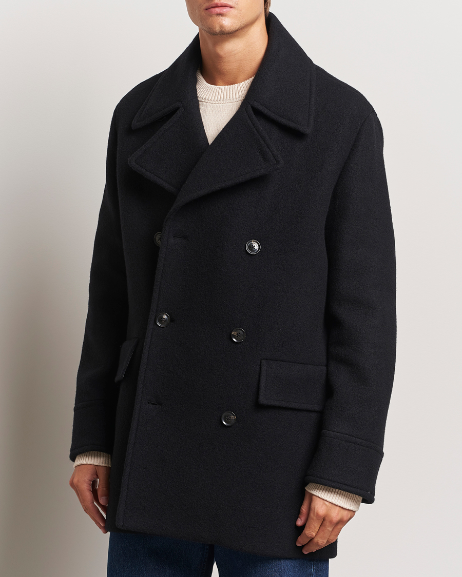 Uomini | Giacche | J.Lindeberg | Arno Double Breasted Coat Black