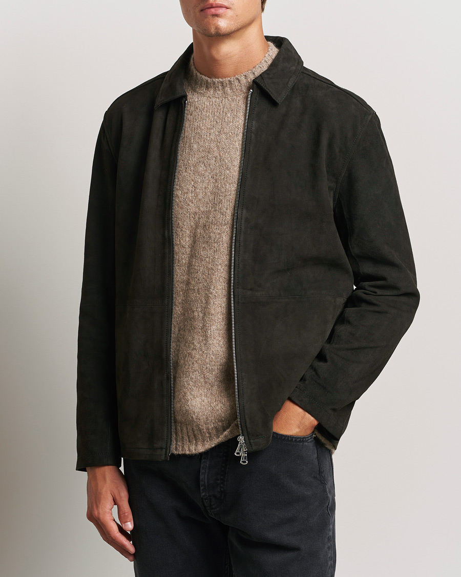 Uomini | Reparti | J.Lindeberg | Jonah Suede Overshirt Washed Black