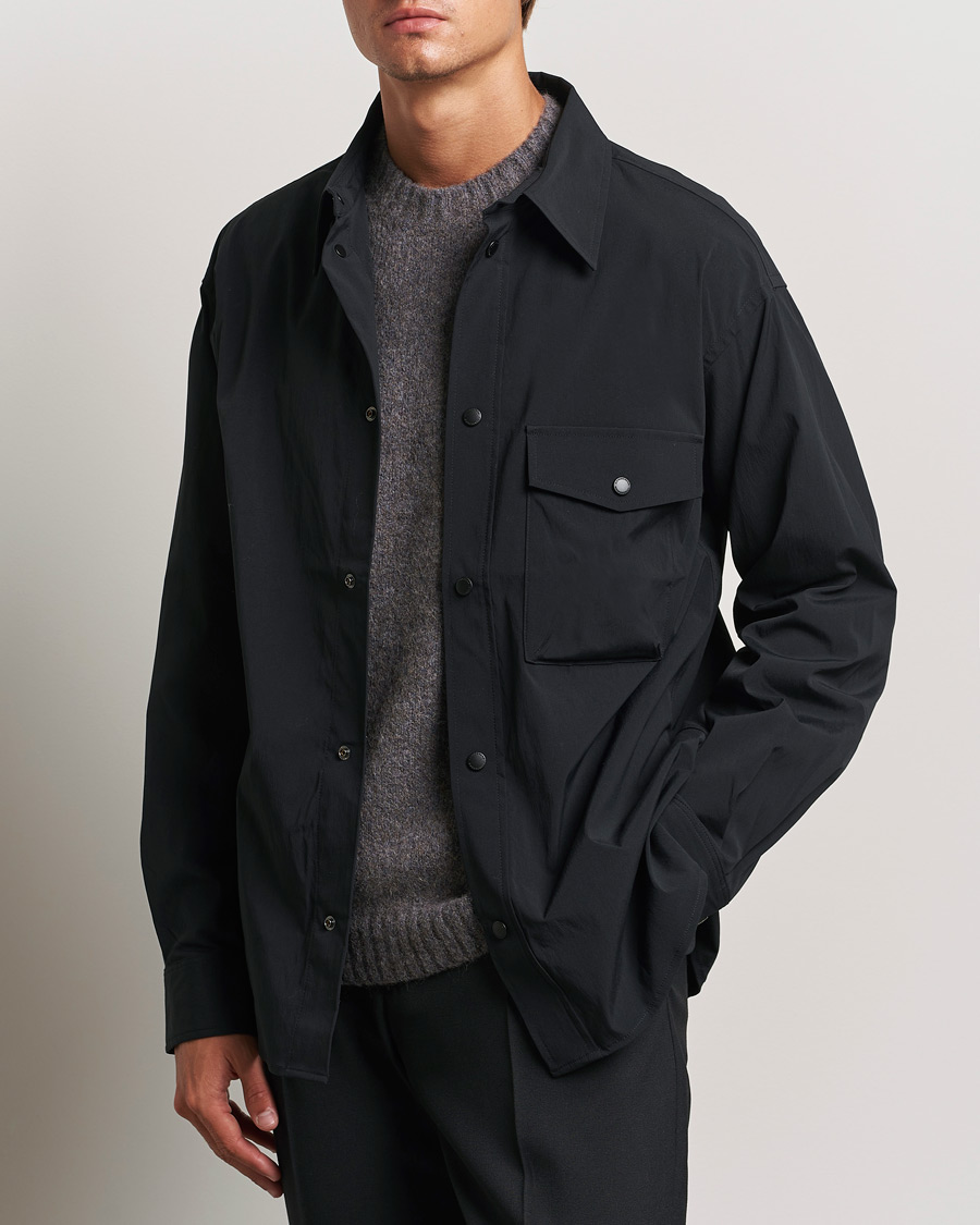 Uomini | J.Lindeberg | J.Lindeberg | Howard Tech Press Stud Shirt Black