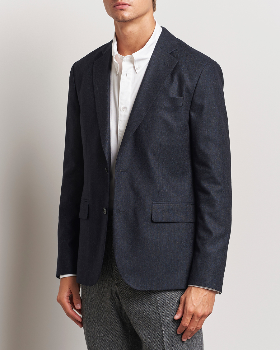 Uomini | Business & Beyond | J.Lindeberg | Elton Unlined Cash Stretch Flannel Blazer Navy