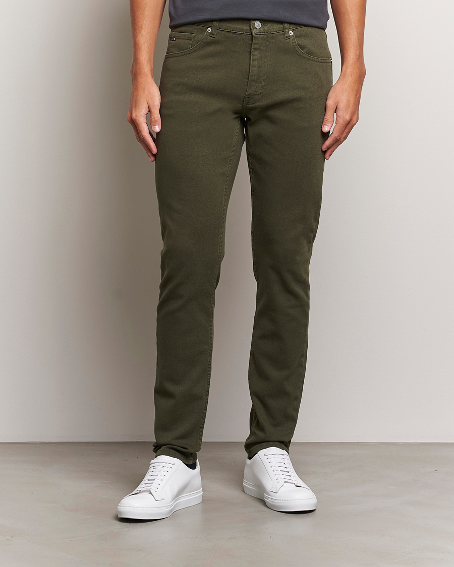 Uomini | J.Lindeberg | J.Lindeberg | Jay Solid Twill Stretch Jeans Forest Green