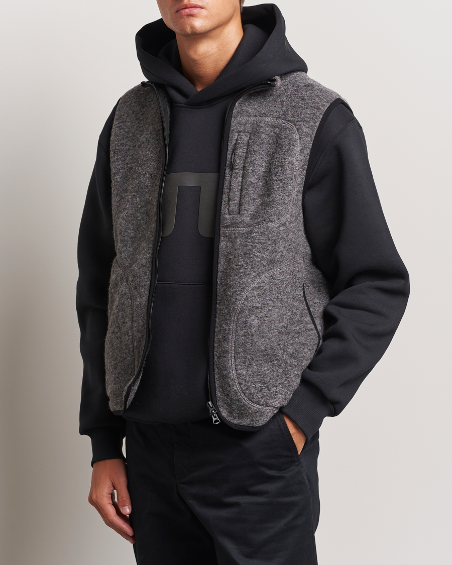 Uomini | J.Lindeberg | J.Lindeberg | Duncan Wool Fleece Vest Light Grey Melange