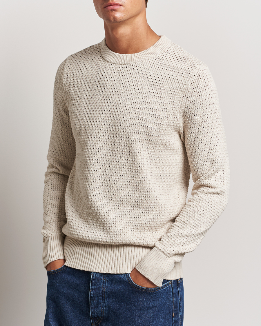 Uomini |  | J.Lindeberg | Oliver Structure Cotton Sweater Moonbeam