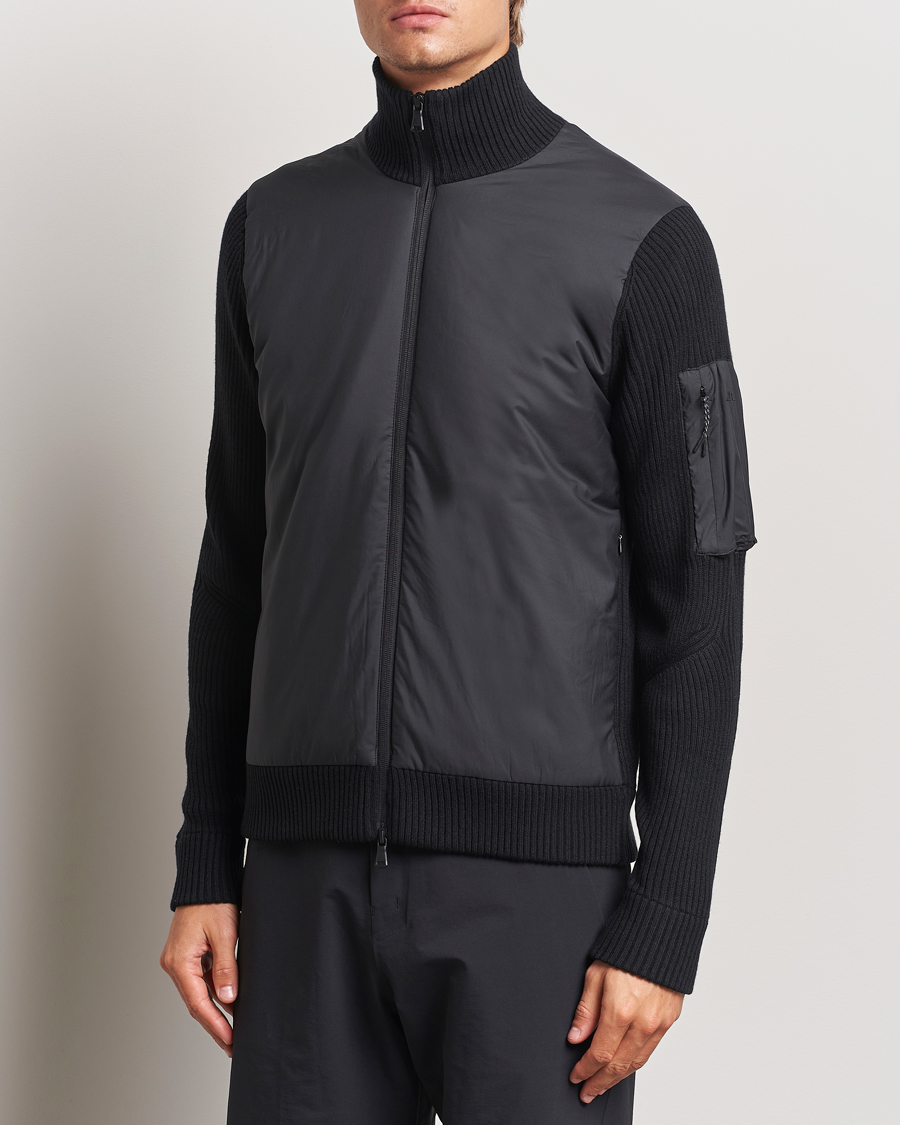 Uomini | Full-zip | J.Lindeberg | Beck Knitted Hybrid Jacket Black