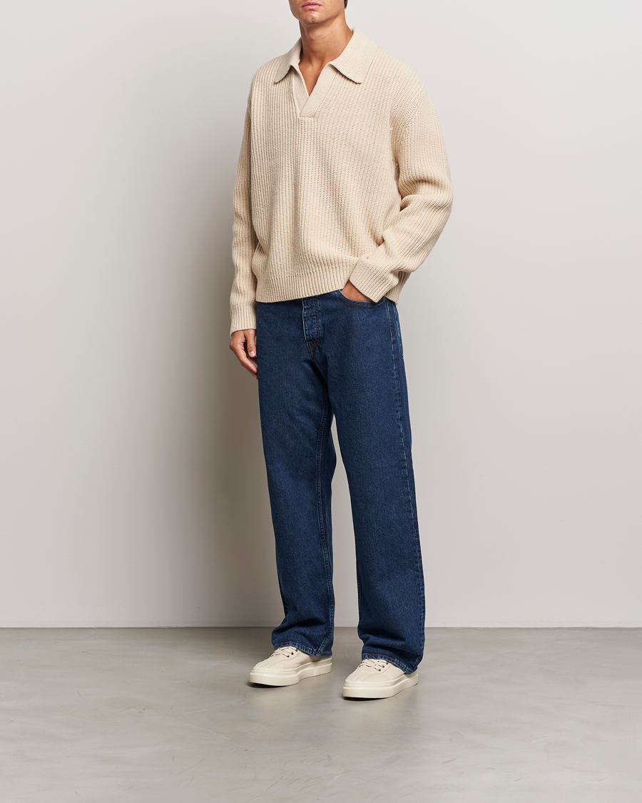 Uomini | Maglieria | J.Lindeberg | Jethro Heavy Polo Knit Moonbeam