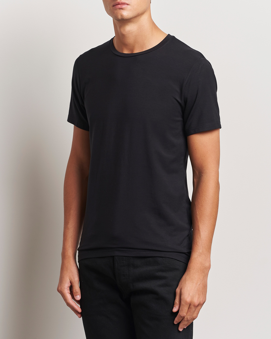 Uomini | Magliette nere | Bread & Boxers | Tencel Crew Neck T-Shirt Black