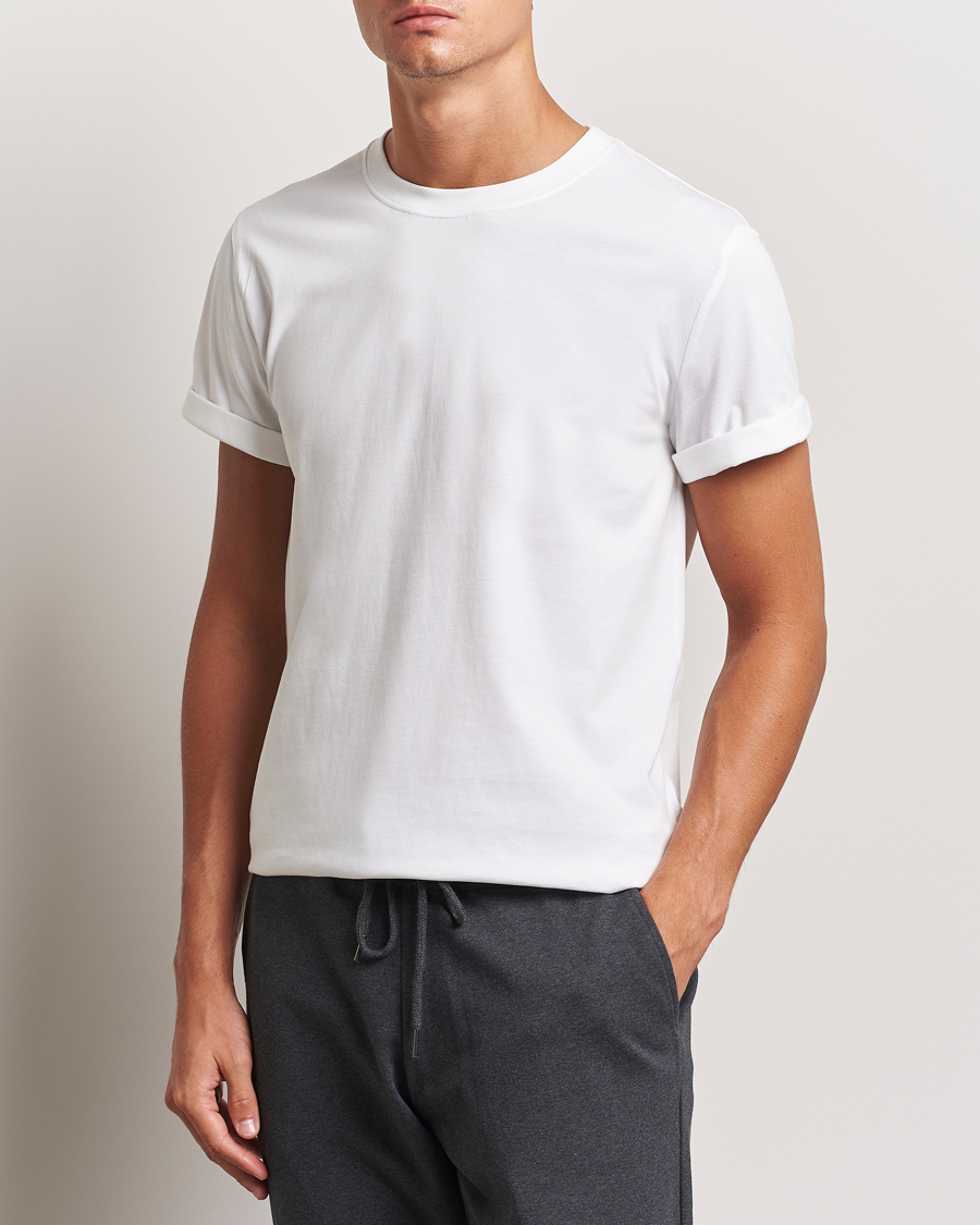 Uomini | Magliette bianche | Bread & Boxers | Roll-Up Crew Neck T-Shirt White