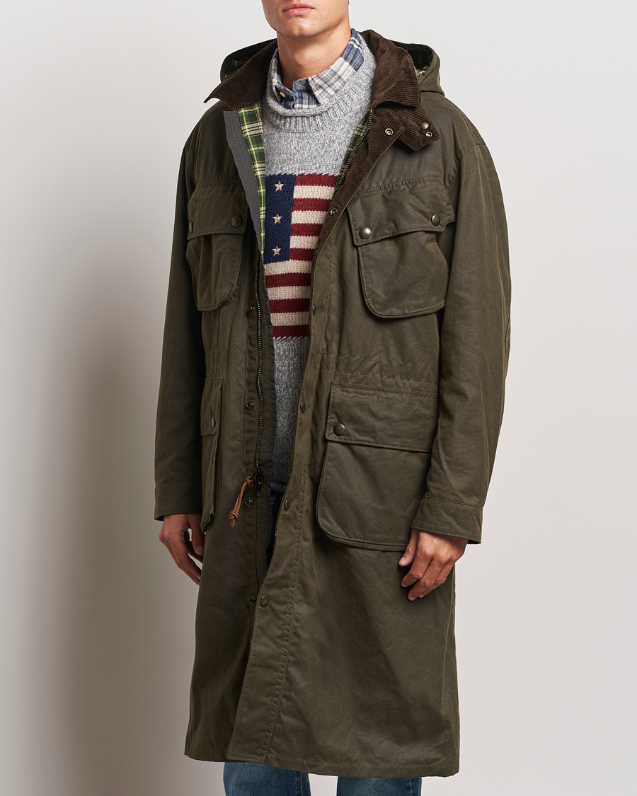 Uomini | Giacche primaverili | Polo Ralph Lauren | Stewart Belted Coat Oil Cloth Green