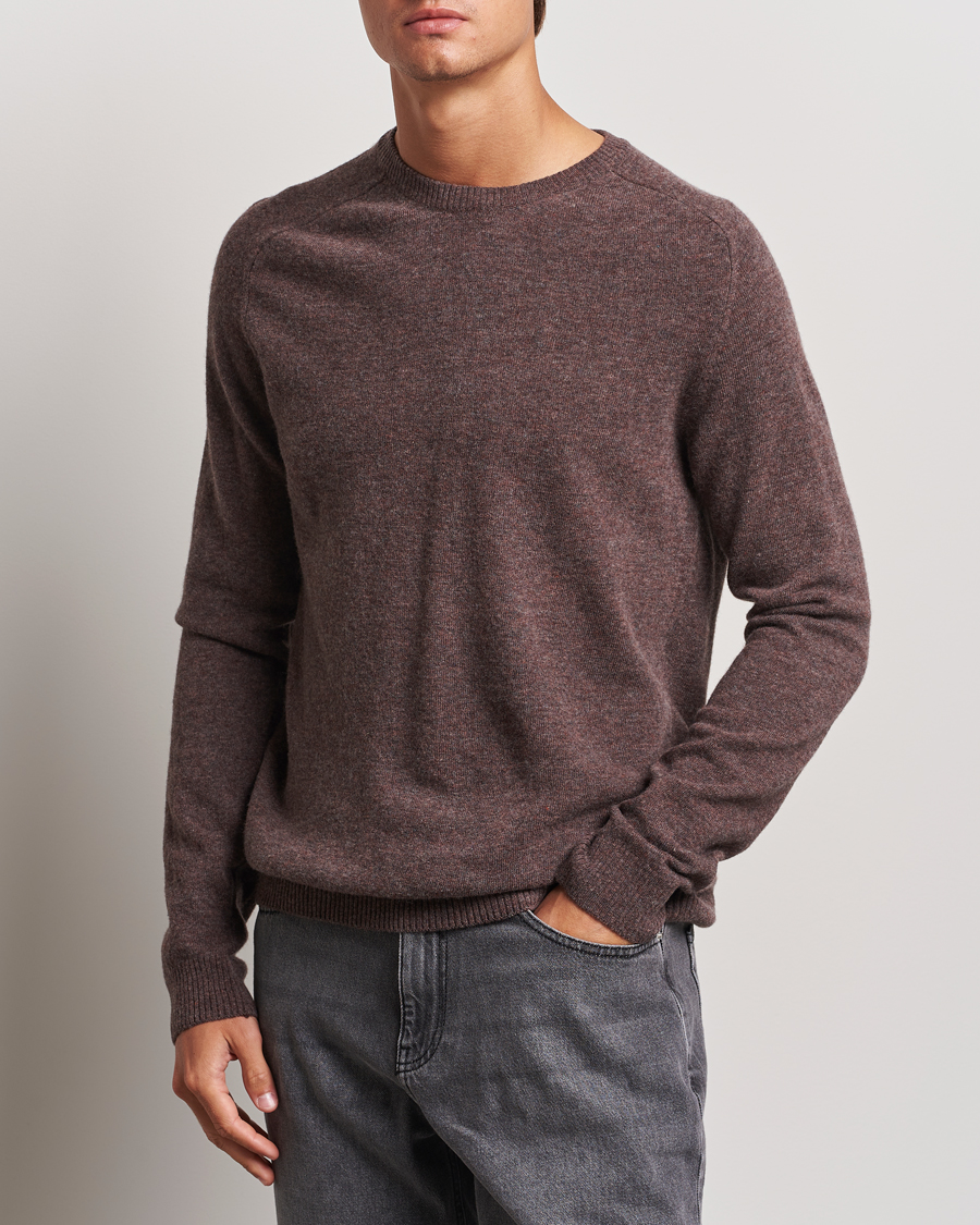 Uomini | KnowledgeCotton Apparel | KnowledgeCotton Apparel | Lambswool Roundneck Brown