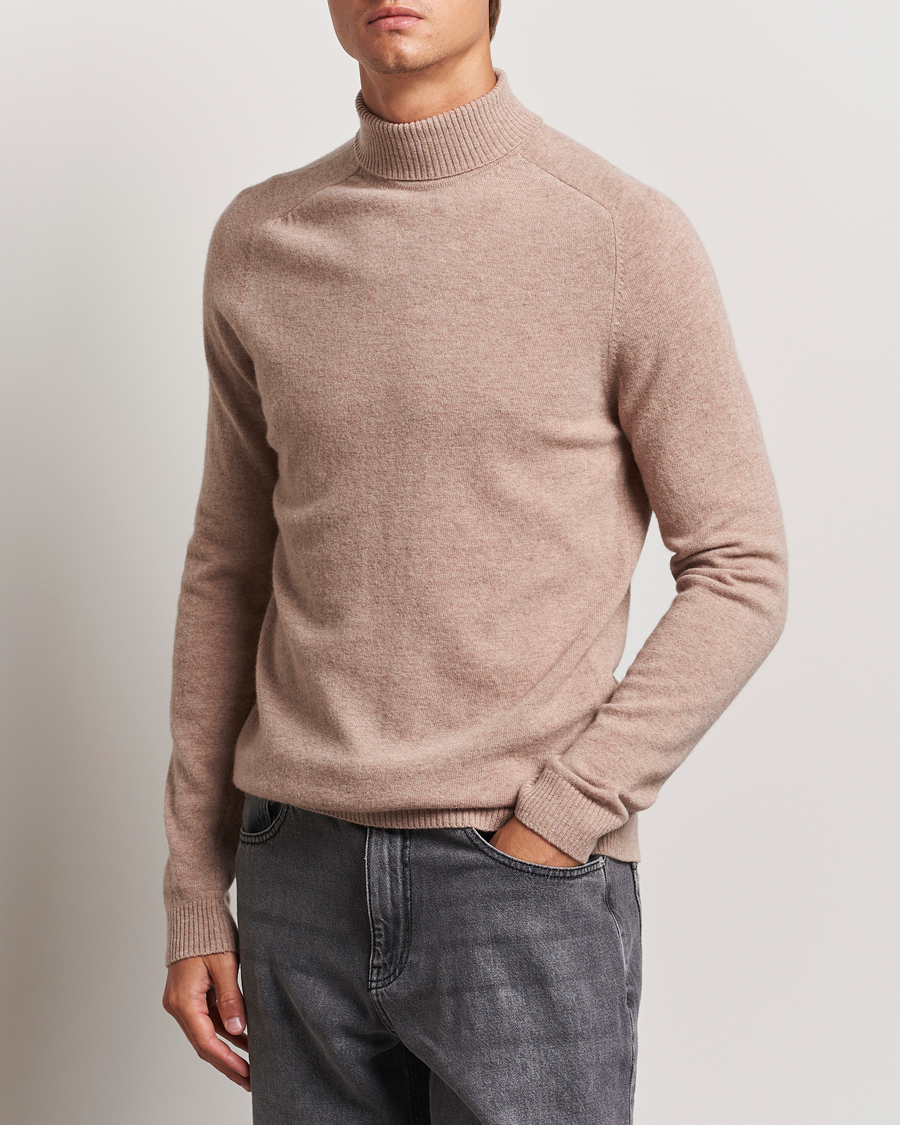 Uomini |  | KnowledgeCotton Apparel | Lambswool Rollneck Beige